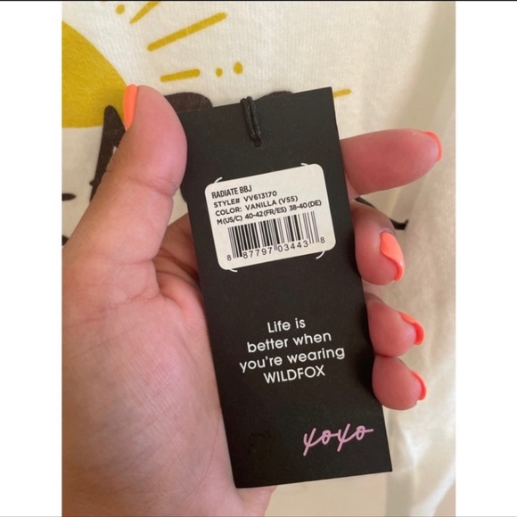 NWT Wildfox RADIATE POSITIVITY long sleeve top sz M - Picture 2 of 4